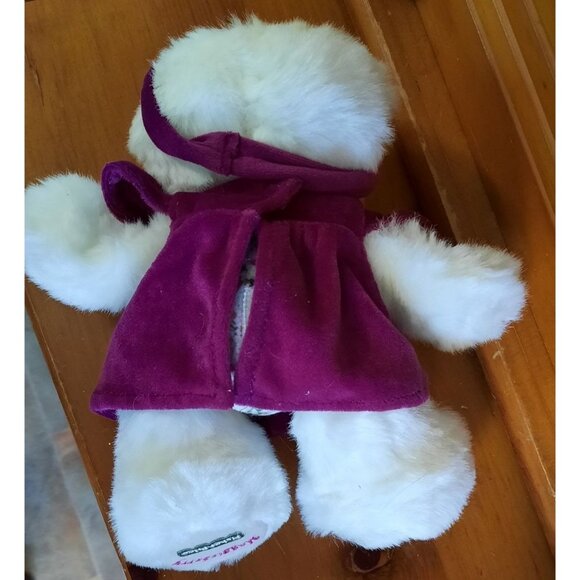 Vintage 1998 Fisher Price Stuffed Bear With Purple Dress with a flower - Picture 5 of 10